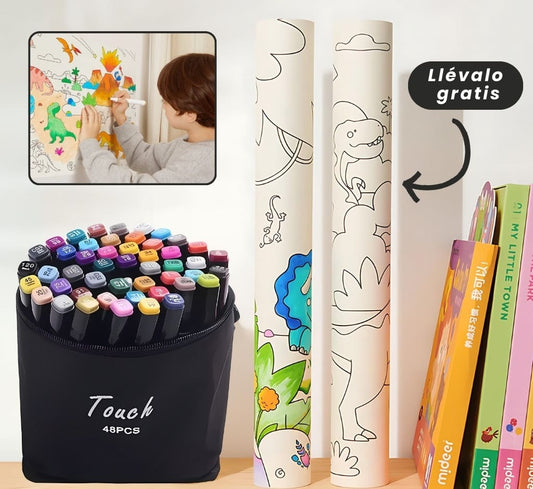 KIT DE 48 MARCADORES!🖍️ + GRATIS ROLLO GRAFITI