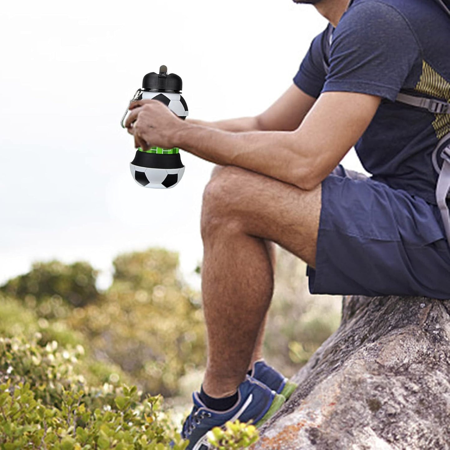 Botella Plegable Fútbol Divertida